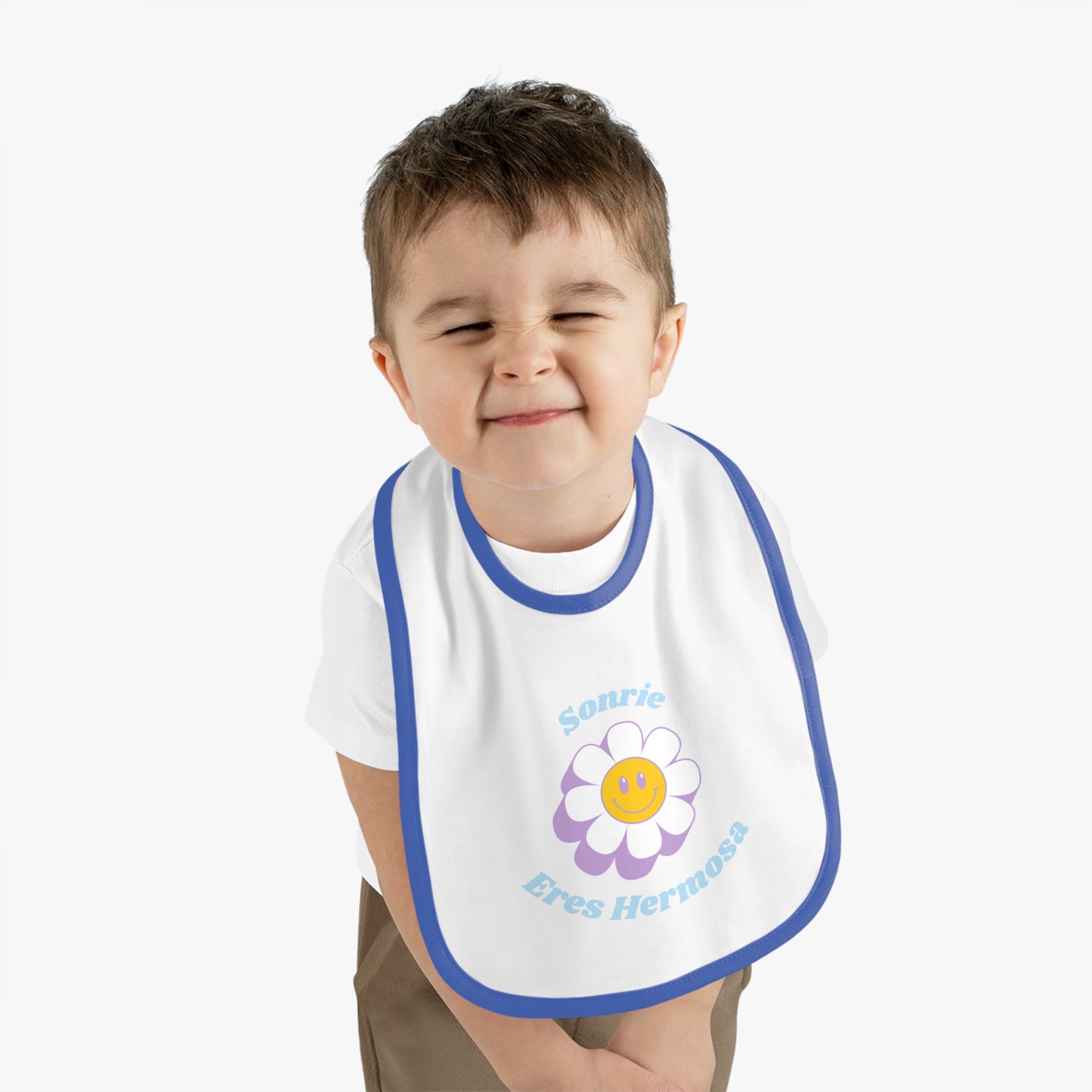 Sonrie Baby Contrast Trim Jersey Bib