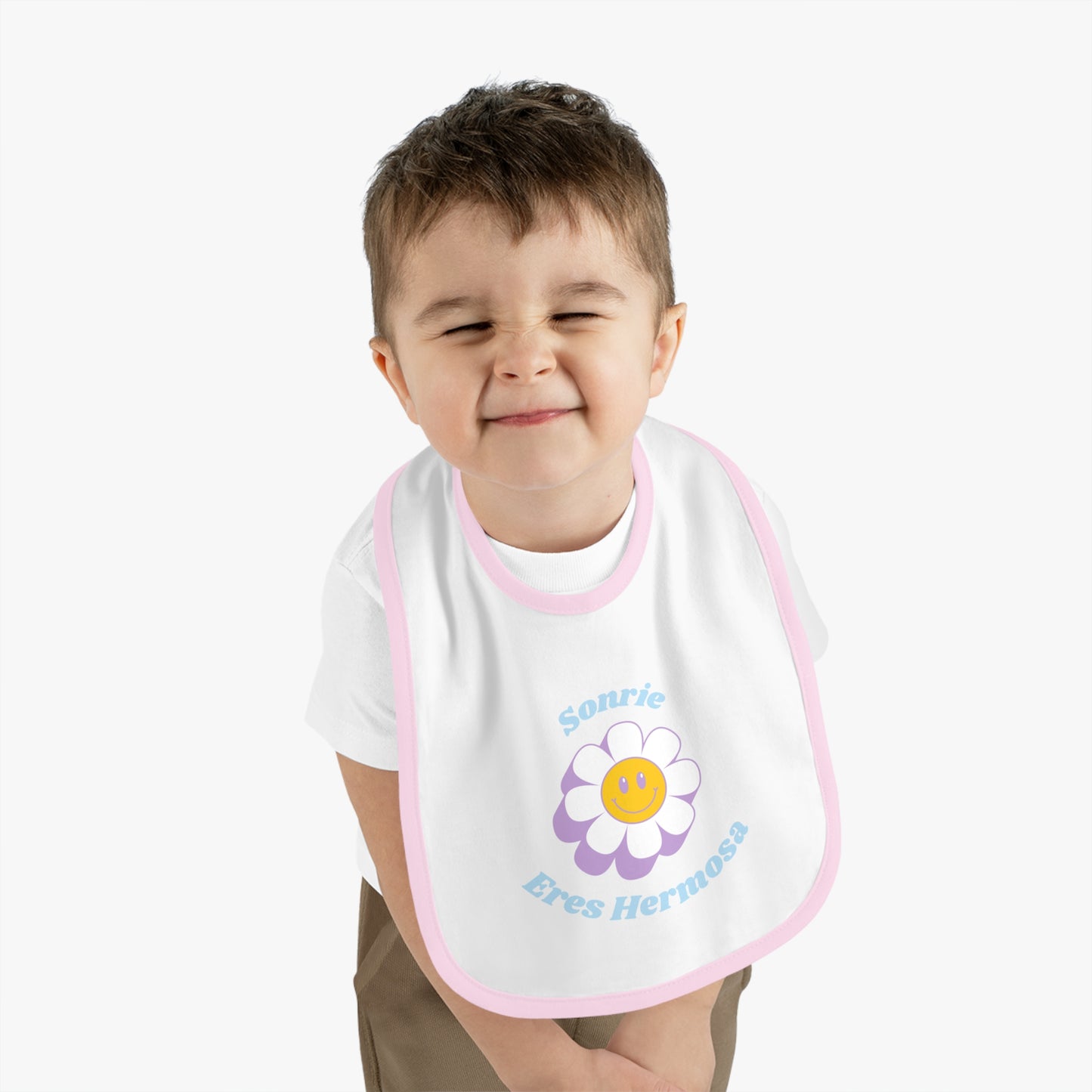 Sonrie Baby Contrast Trim Jersey Bib