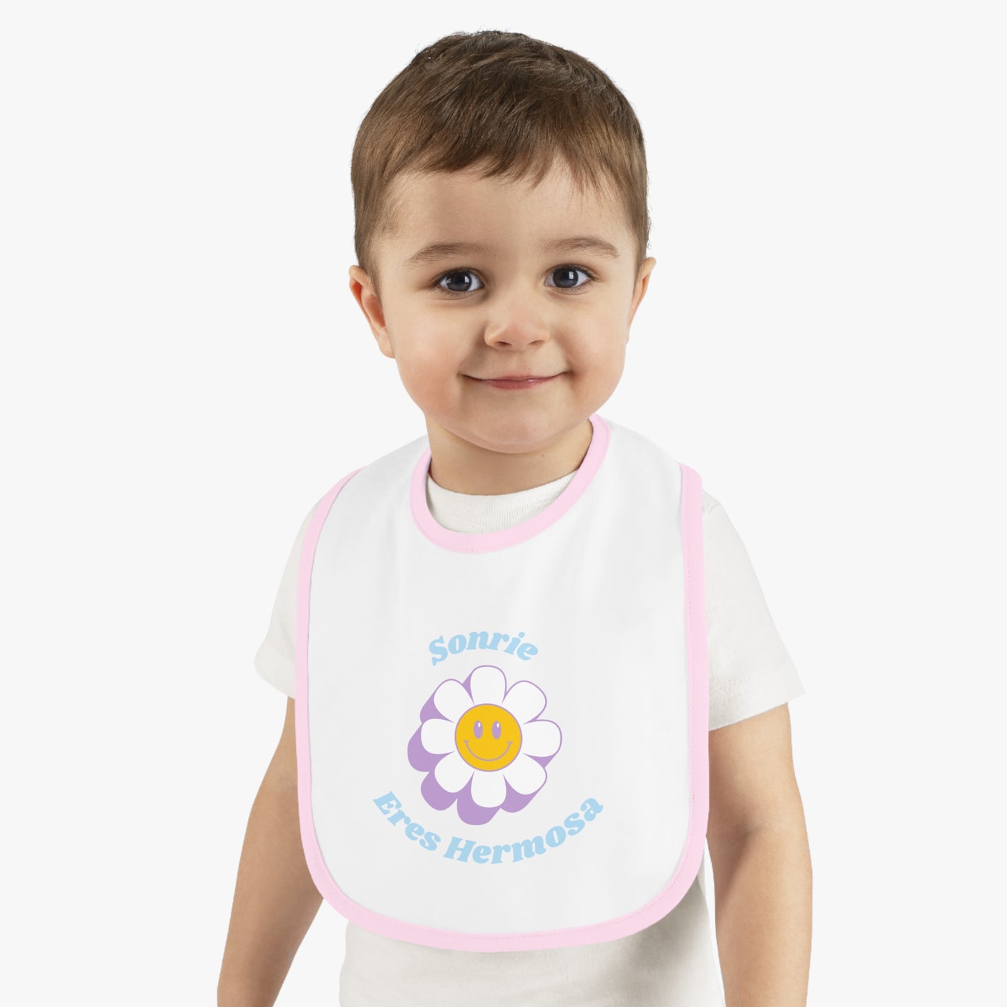 Sonrie Baby Contrast Trim Jersey Bib