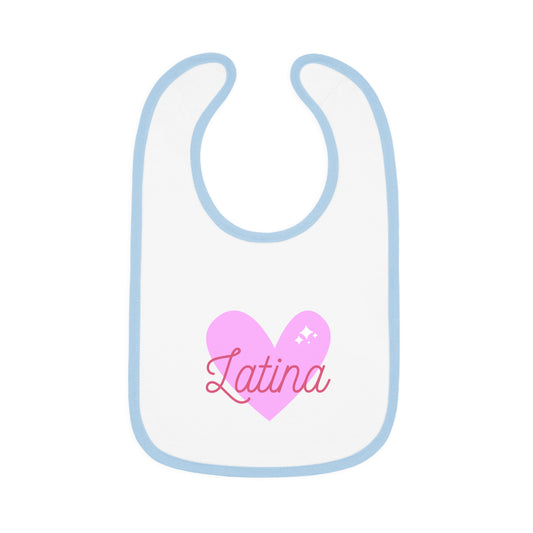 Latina Heart Baby Contrast Trim Jersey Bib