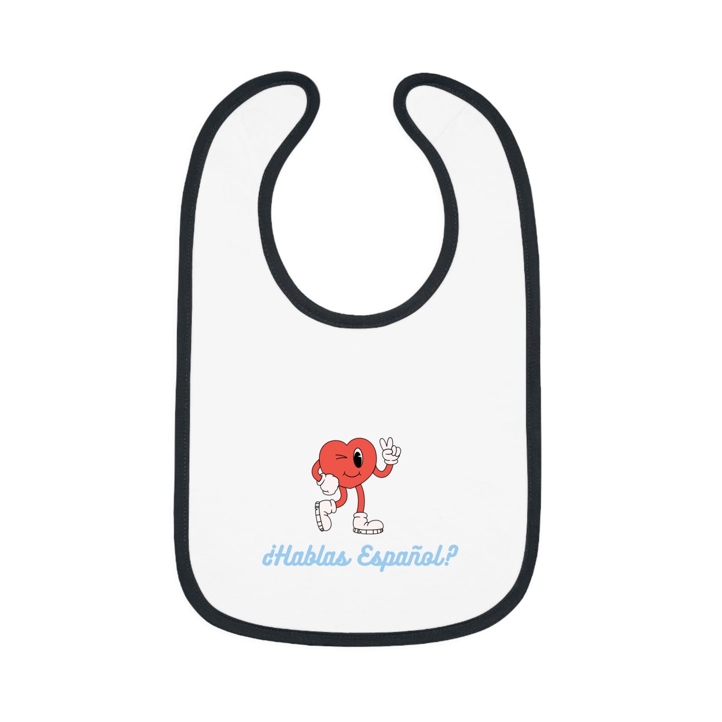 Hablas Español Baby Contrast Trim Jersey Bib