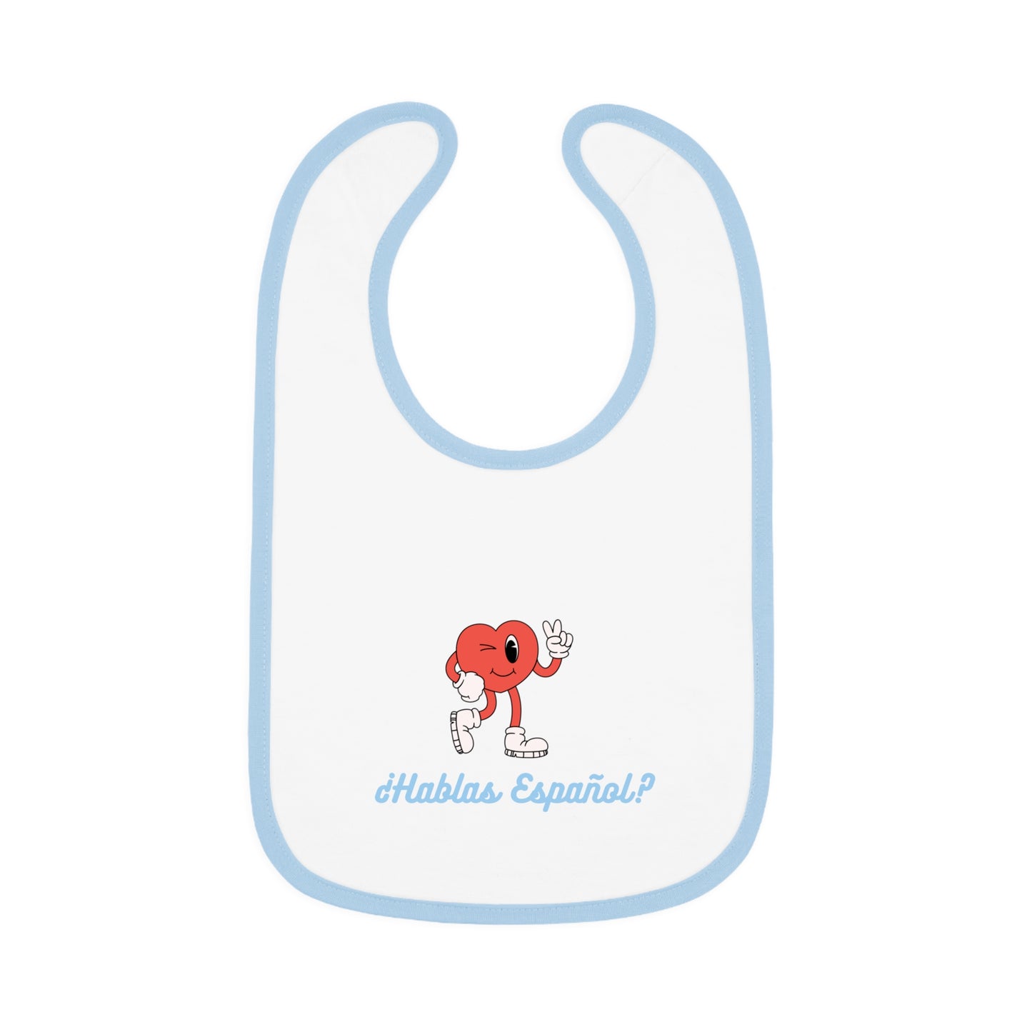 Hablas Español Baby Contrast Trim Jersey Bib