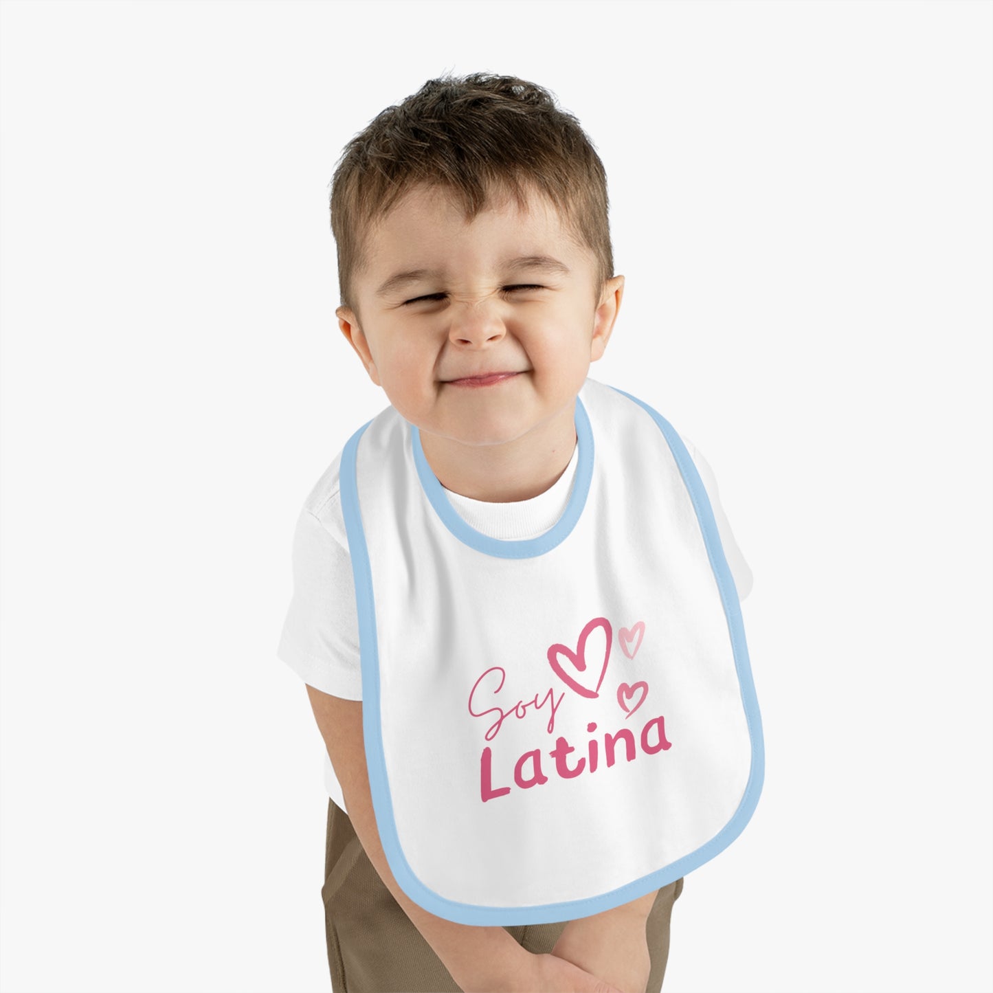 Soy Latina Baby Contrast Trim Jersey Bib