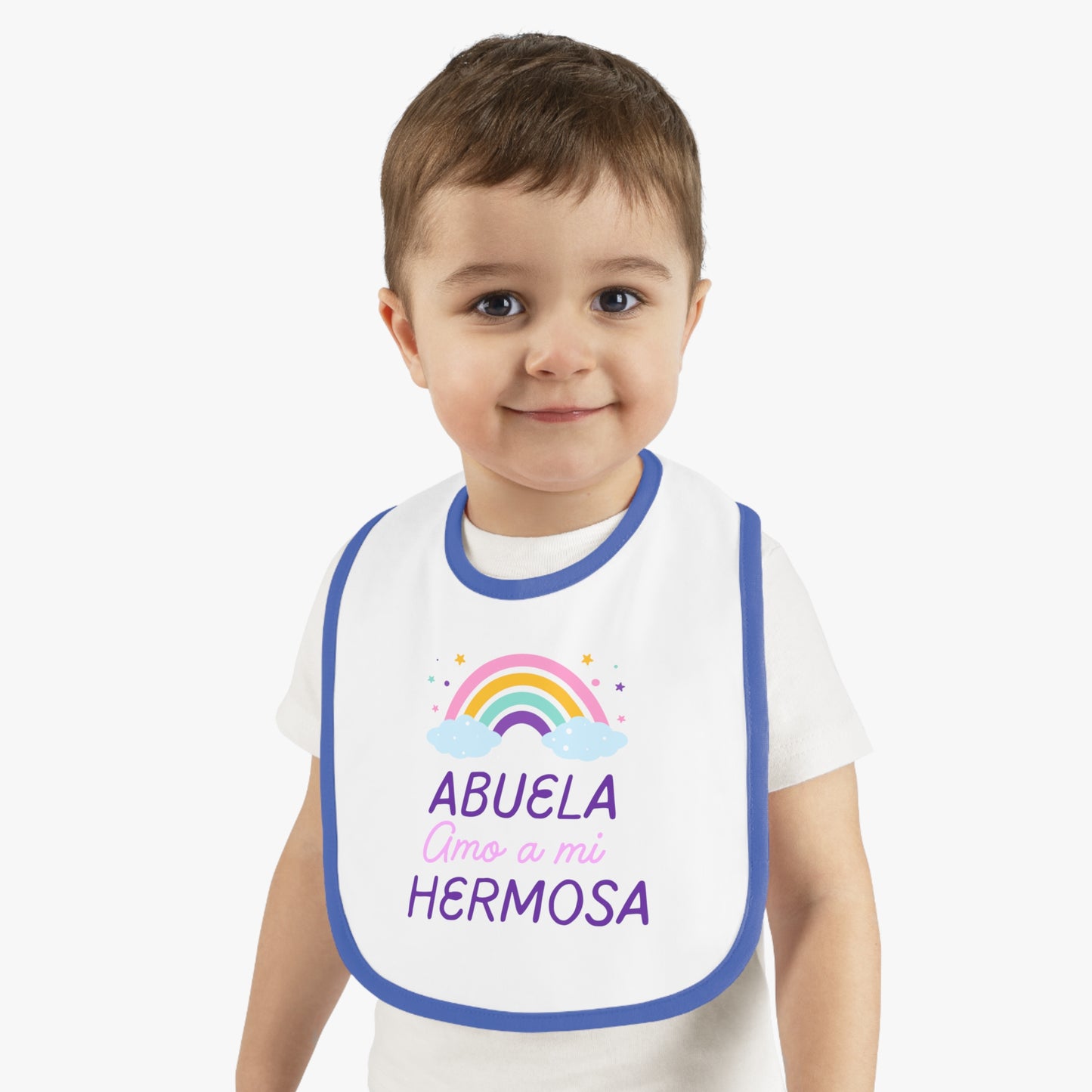 Abuela Baby Contrast Trim Jersey Bib