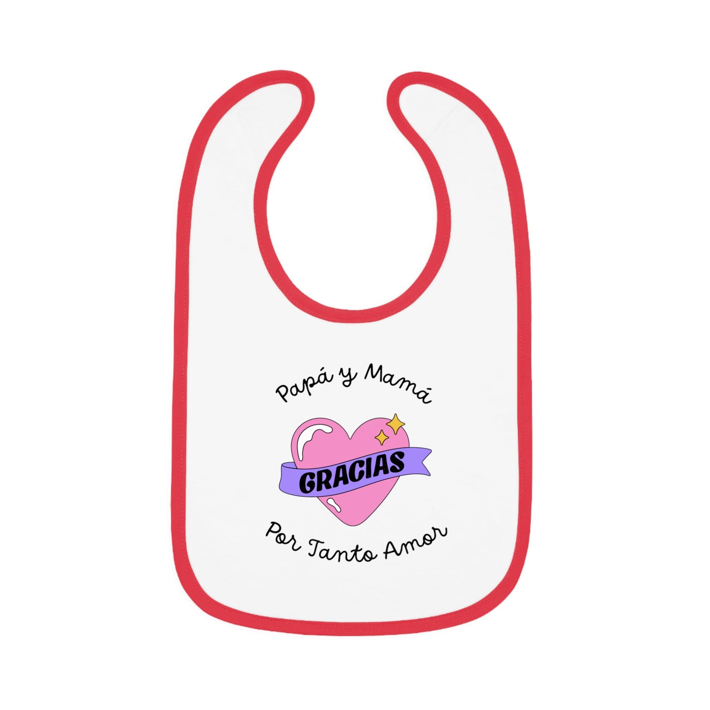 Gracias Baby Contrast Trim Jersey Bib