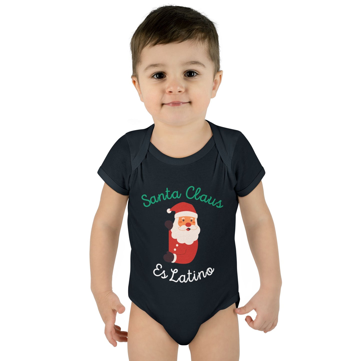 Santa Claus Red Infant Baby Rib Bodysuit