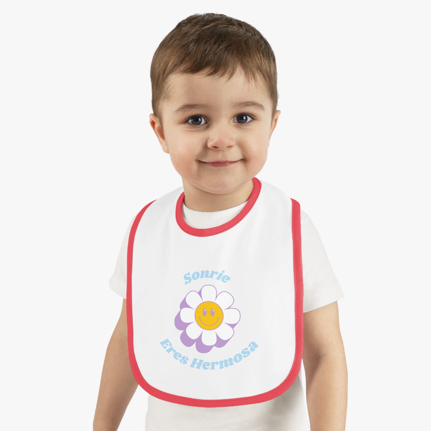 Sonrie Baby Contrast Trim Jersey Bib