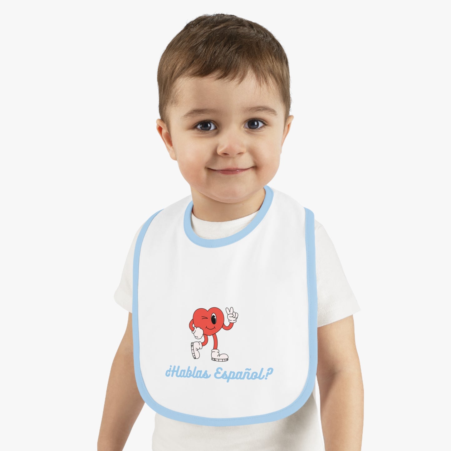 Hablas Español Baby Contrast Trim Jersey Bib