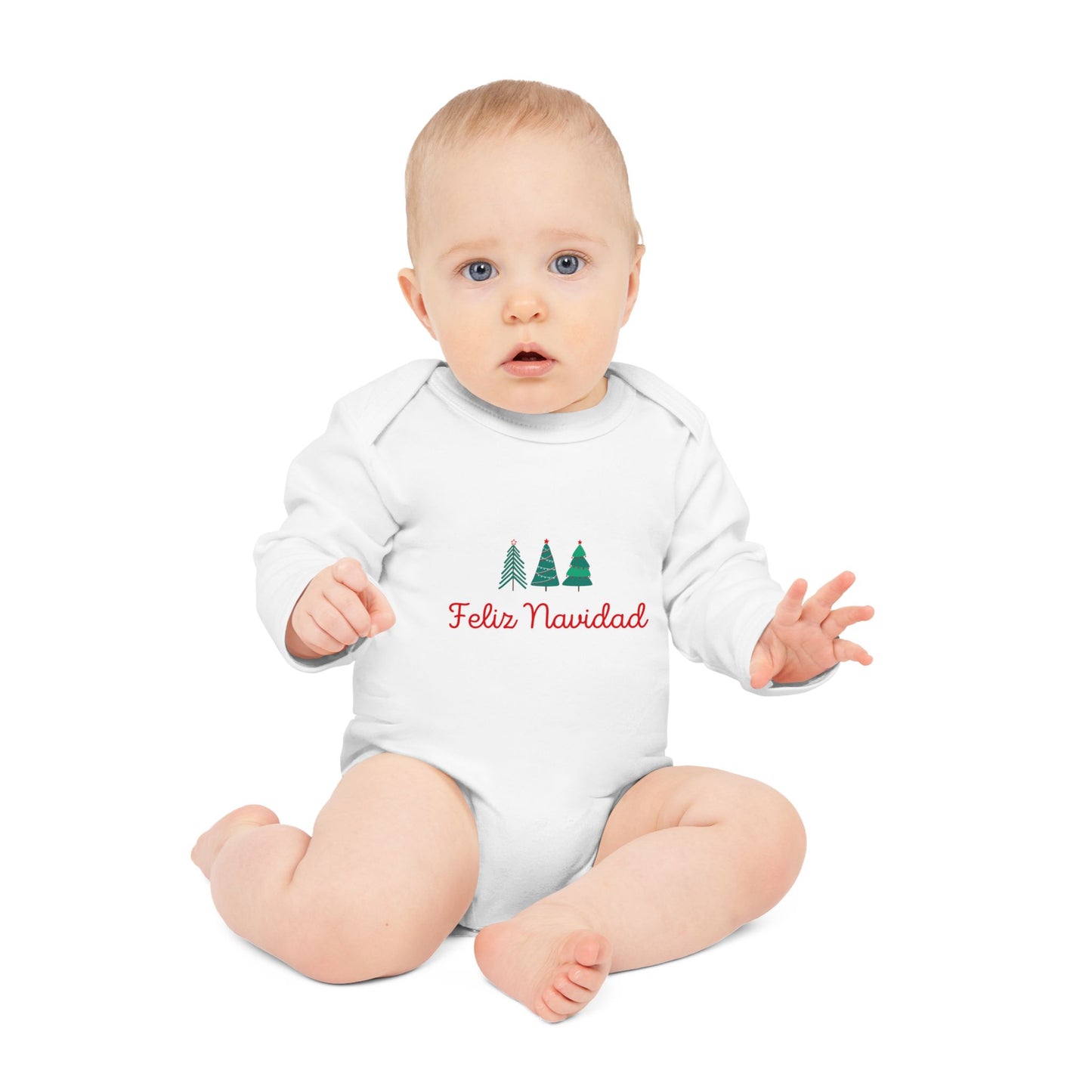 Feliz Navidad Baby Long-Sleeve Organic Bodysuit