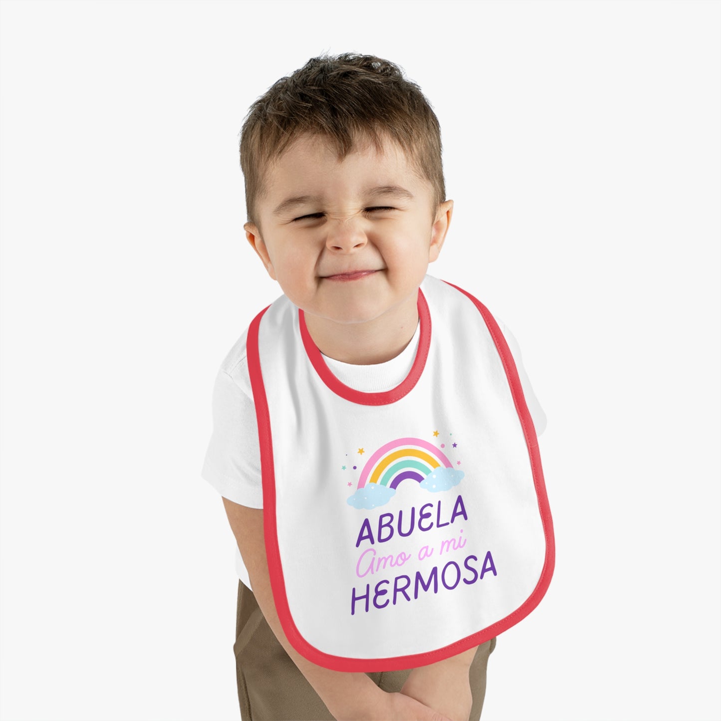 Abuela Baby Contrast Trim Jersey Bib