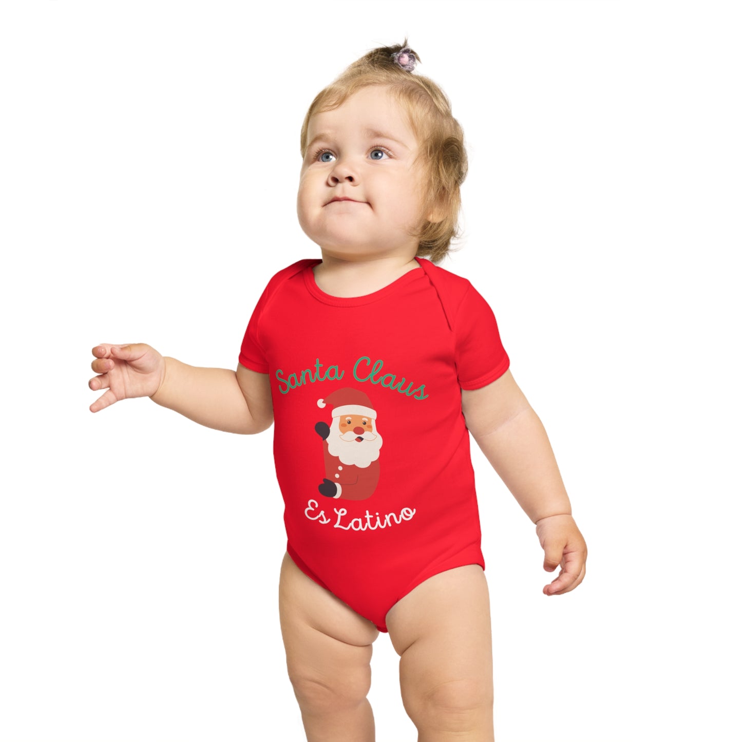 Santa Claus Red Short Sleeve Baby Bodysuit