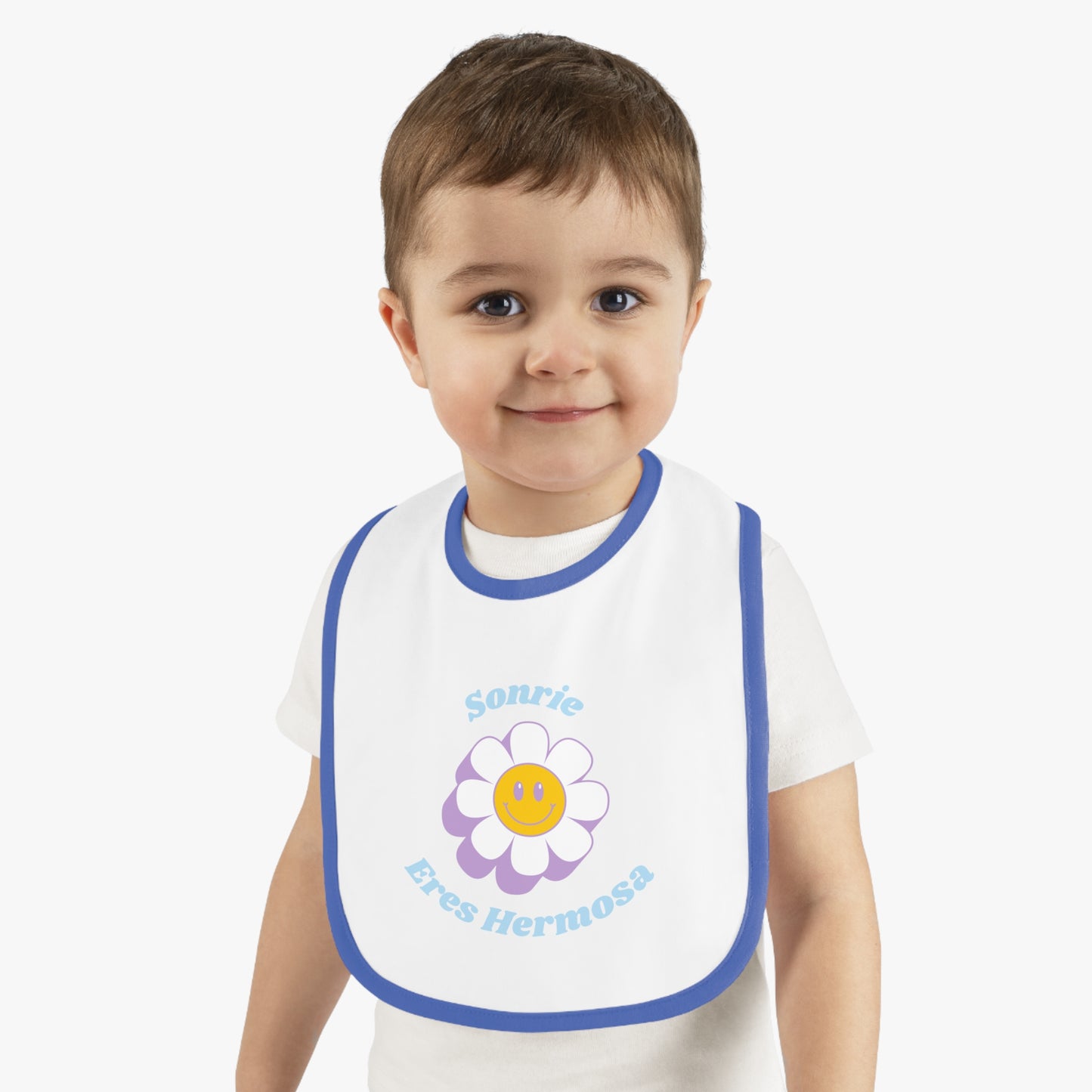 Sonrie Baby Contrast Trim Jersey Bib