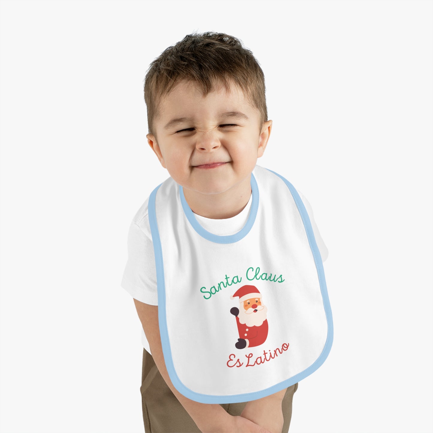 Santa Claus Baby Contrast Trim Jersey Bib
