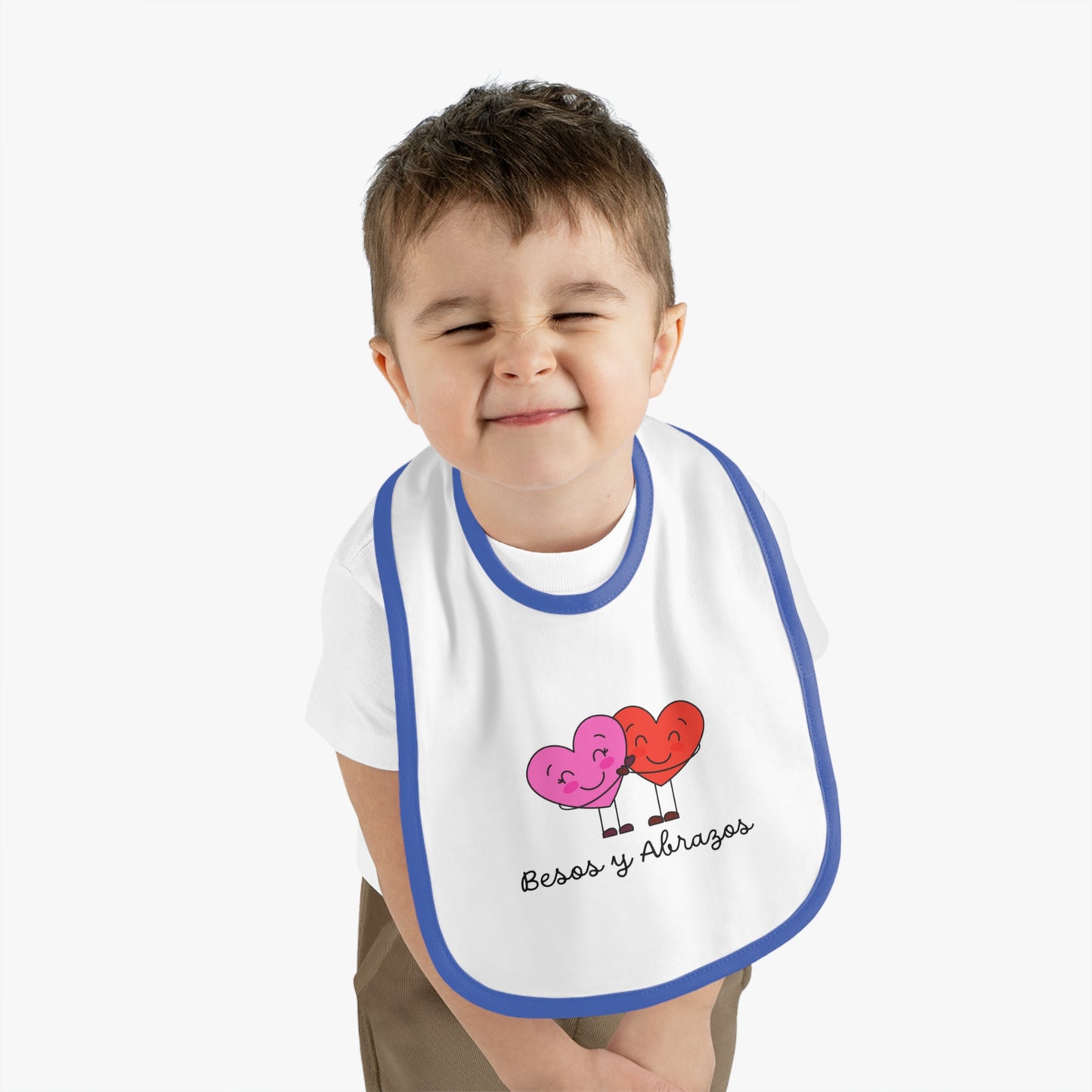 Besos Baby Contrast Trim Jersey Bib