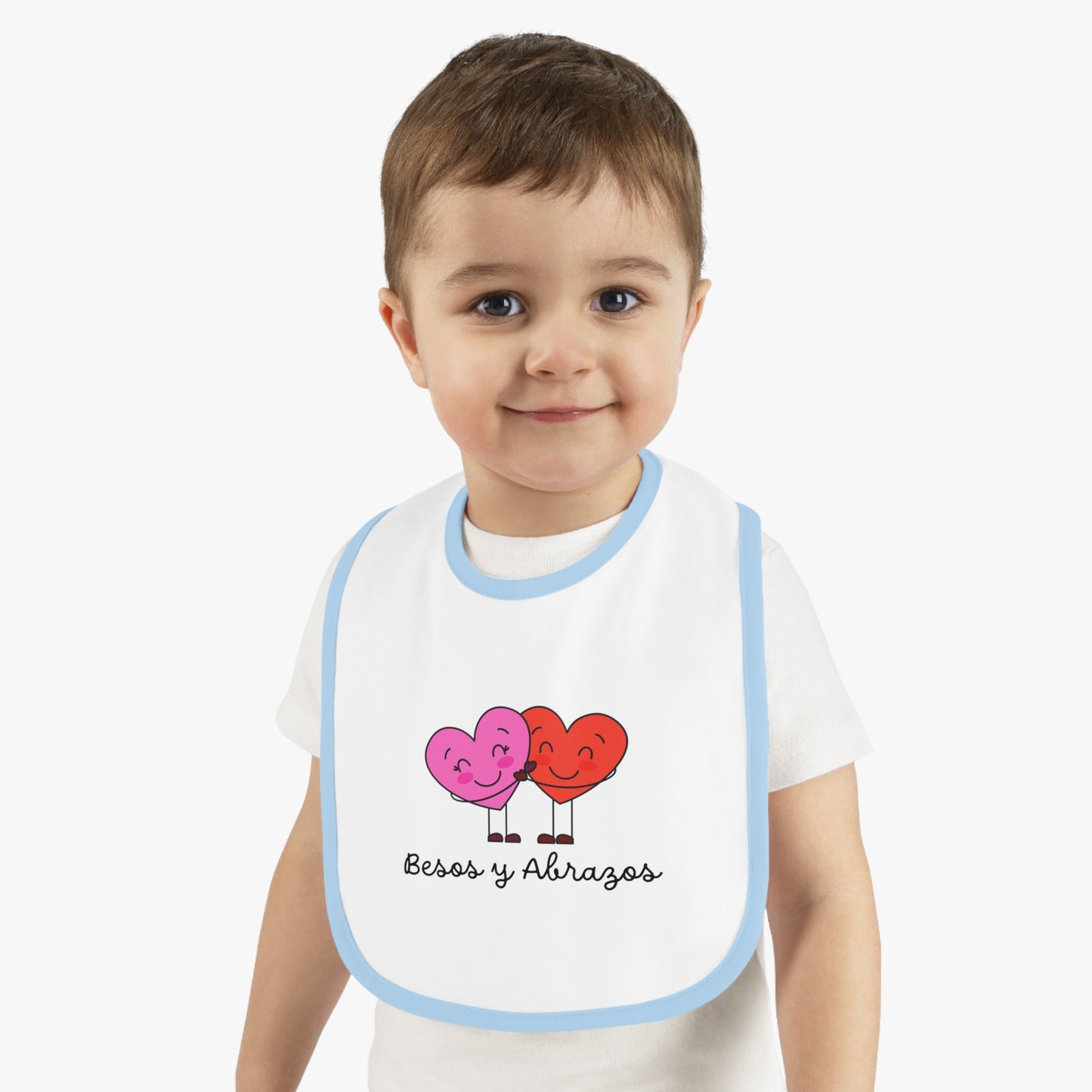 Besos Baby Contrast Trim Jersey Bib