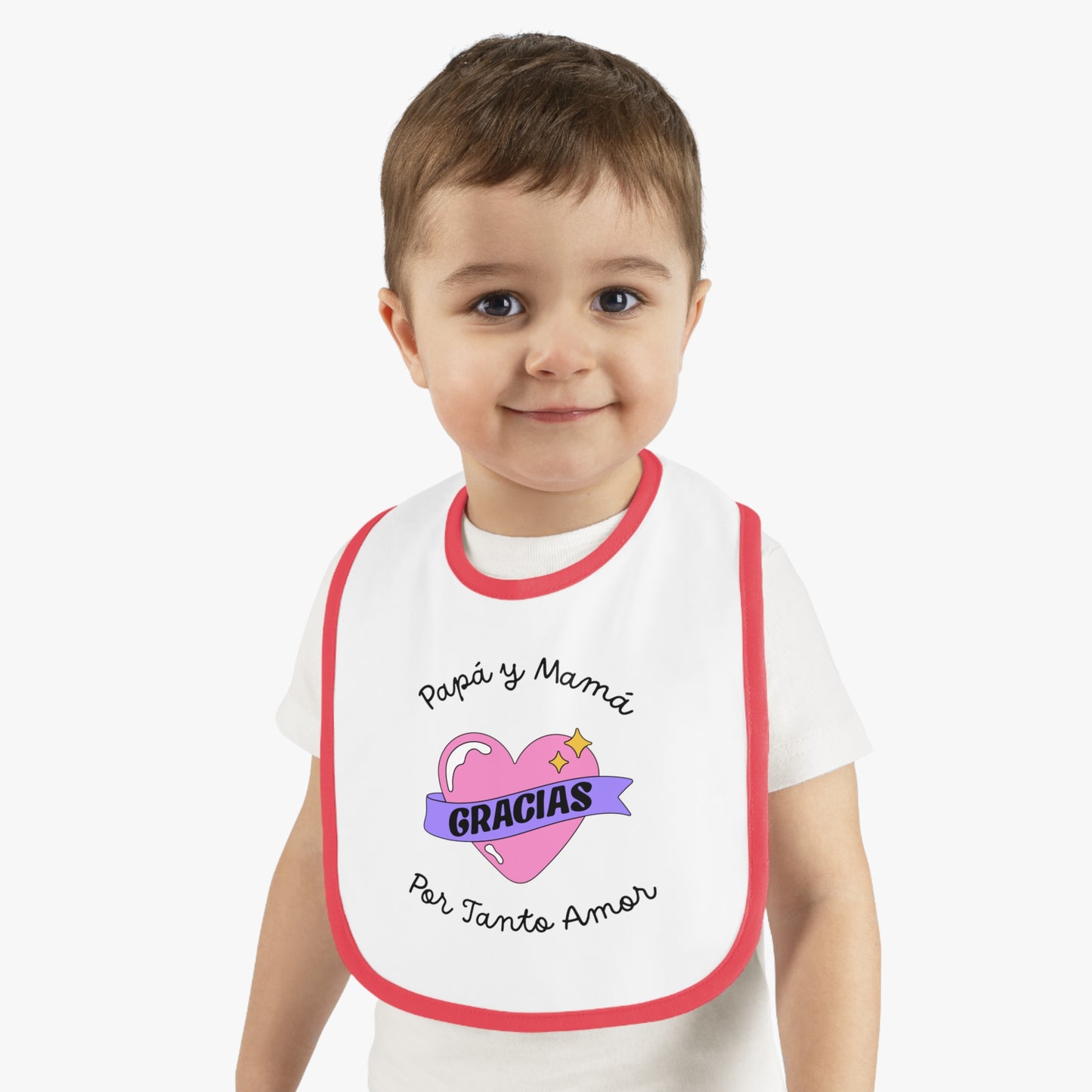Gracias Baby Contrast Trim Jersey Bib