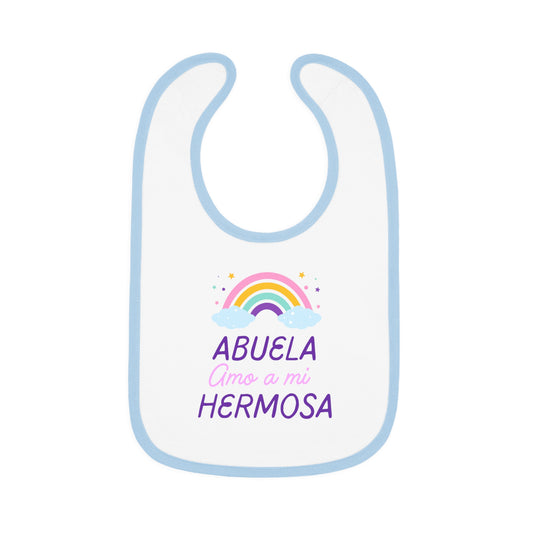 Abuela Baby Contrast Trim Jersey Bib