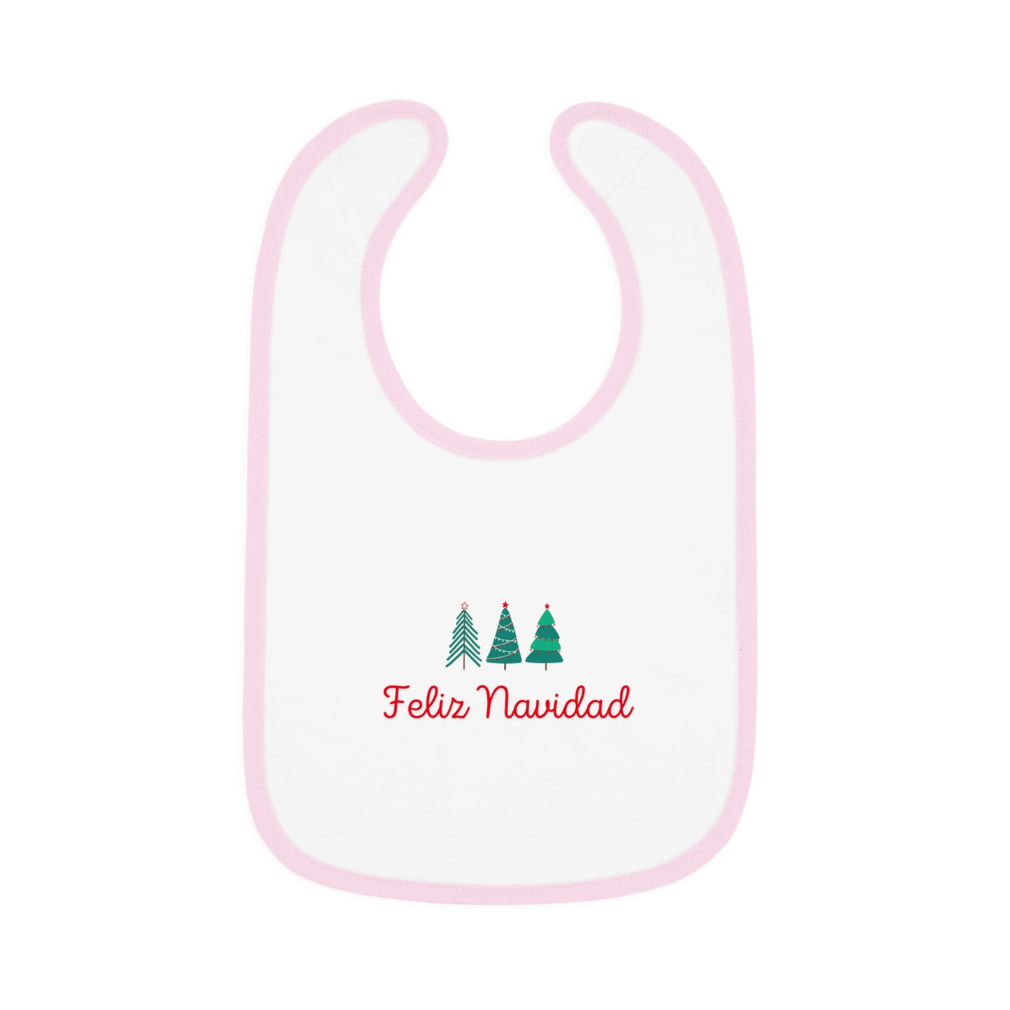 Feliz Navidad Baby Contrast Trim Jersey Bib