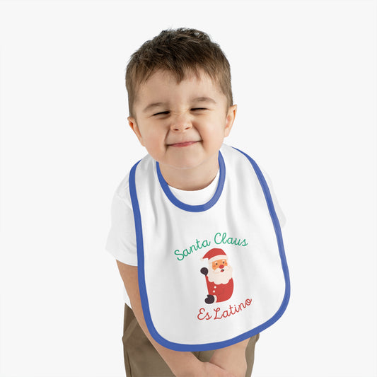 Santa Claus Baby Contrast Trim Jersey Bib