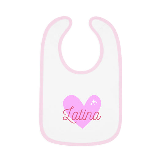 Latina Heart Baby Contrast Trim Jersey Bib