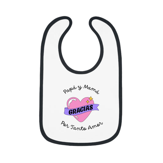 Gracias Baby Contrast Trim Jersey Bib