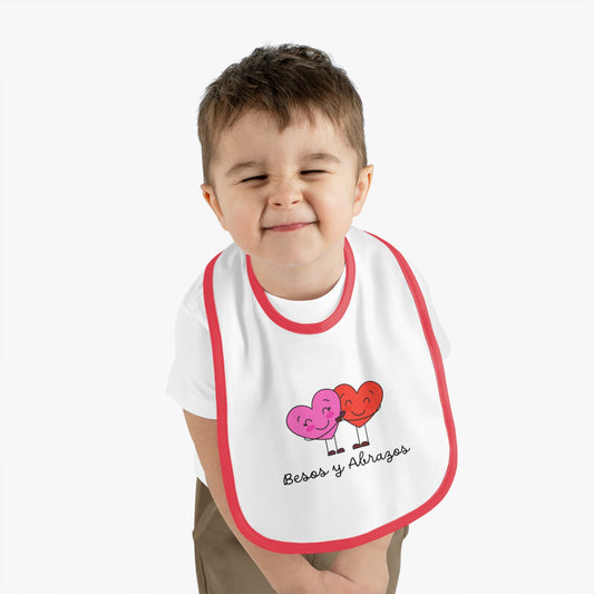 Besos Baby Contrast Trim Jersey Bib