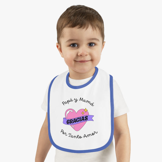 Gracias Baby Contrast Trim Jersey Bib