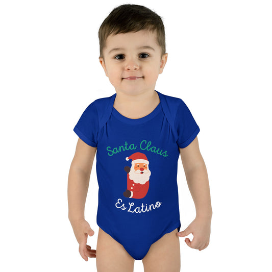 Santa Claus Red Infant Baby Rib Bodysuit