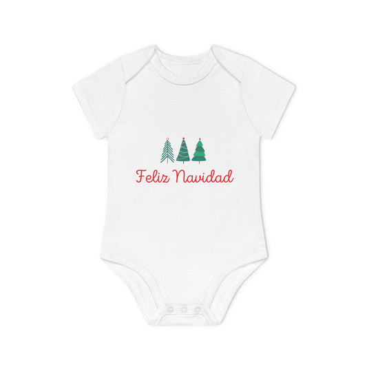 Feliz Navidad   Baby Organic Short Sleeve Bodysuit