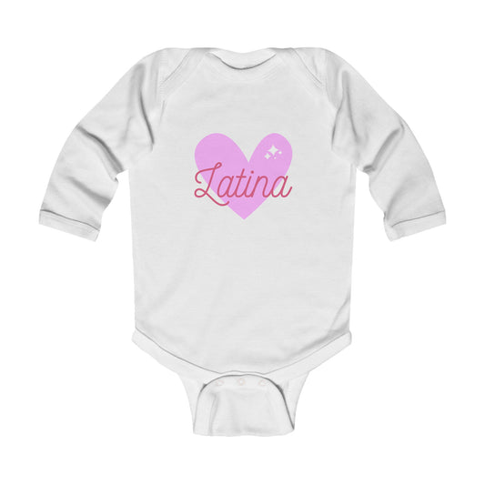 Latina Heart Infant Long Sleeve Bodysuit