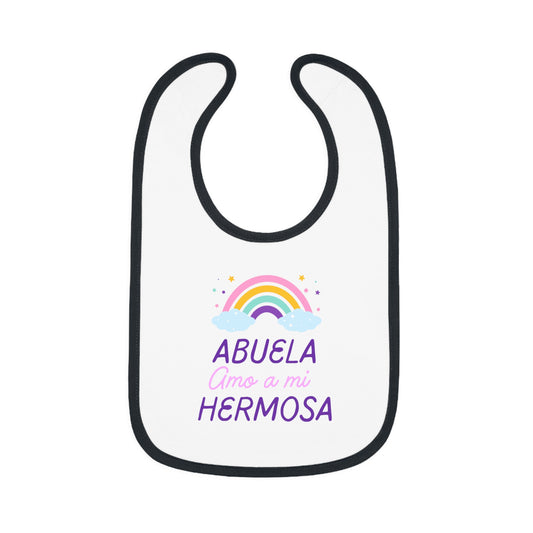 Abuela Baby Contrast Trim Jersey Bib